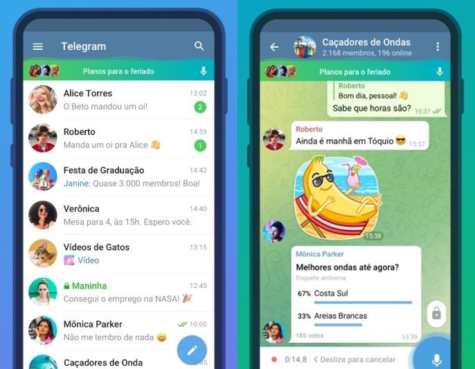 interface-de-conversas-e-contatos-no-app-telegram-celular