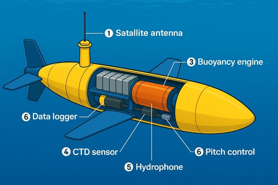 Gliders, oceano, terremoto