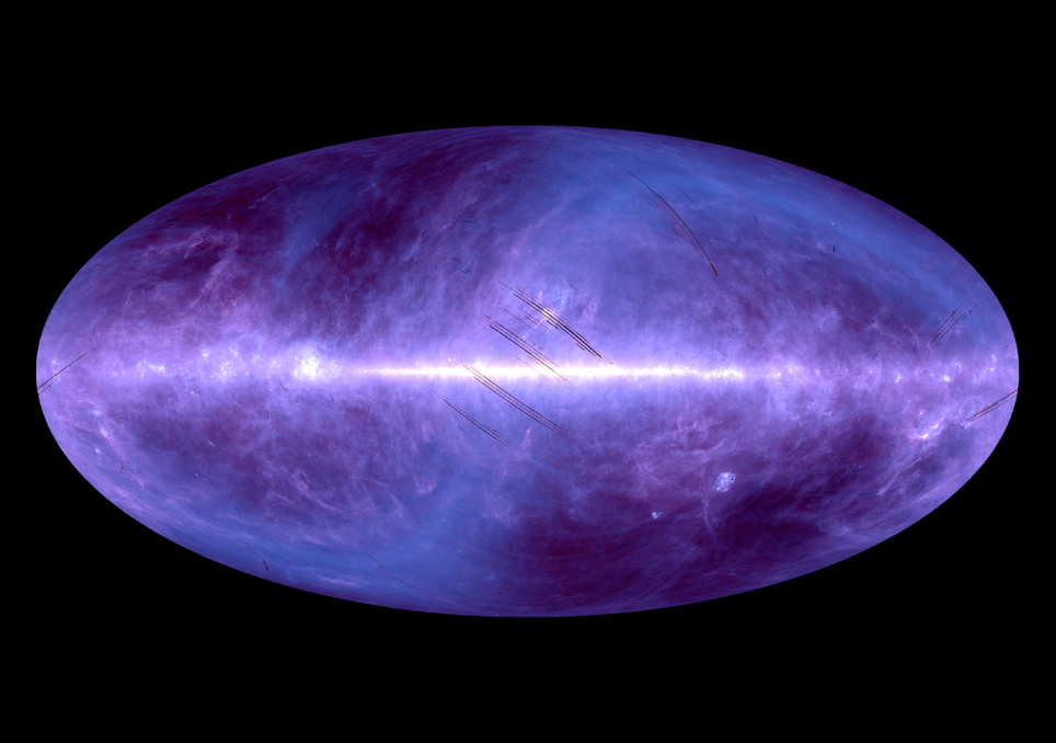 O telescópio AKARI varria todo o céu através do comprimento de luz infravermelha. Crédito: JAXA