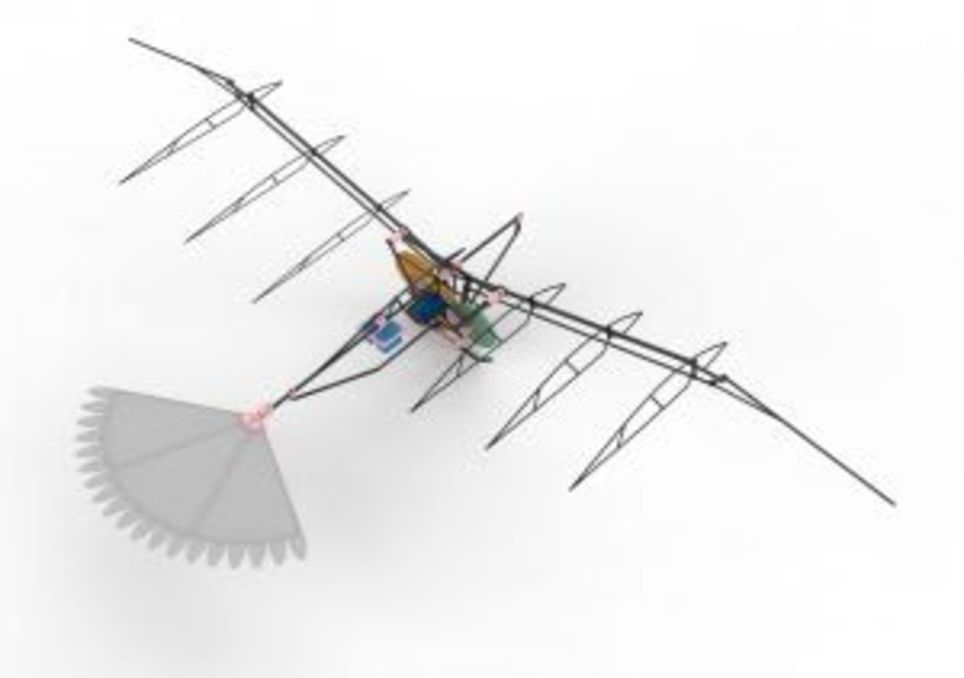 Protótipo em desenvolvimento do VANT inspirado na arara-canindé | Douglas Bueno