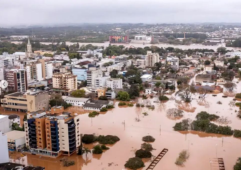 Rio Grande do Sul afetado pelas enchentes de 2024 e 2025.