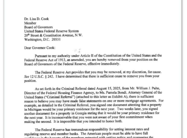 Trump demite diretora do Fed, o banco central dos EUA