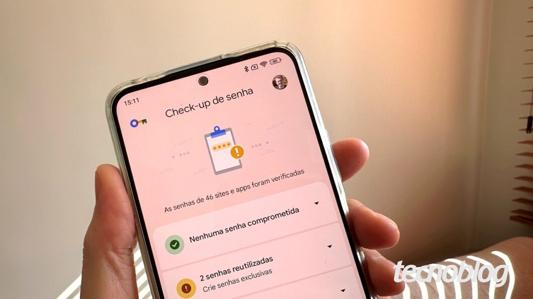 Gerenciador de Senhas do Google em celular Android