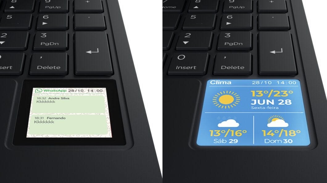 Positivo Vision R15M com minitela para notificações