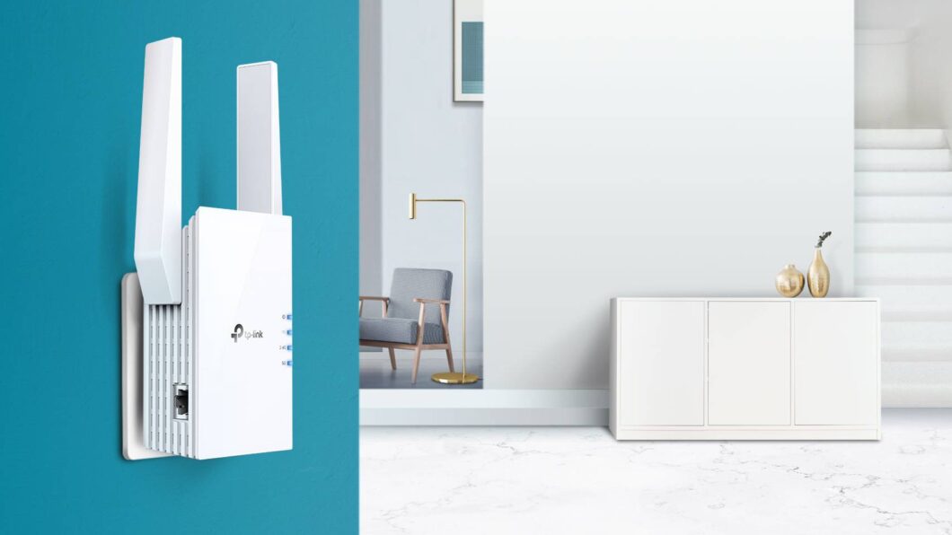 Imagem de um repetidor da marca TP Link