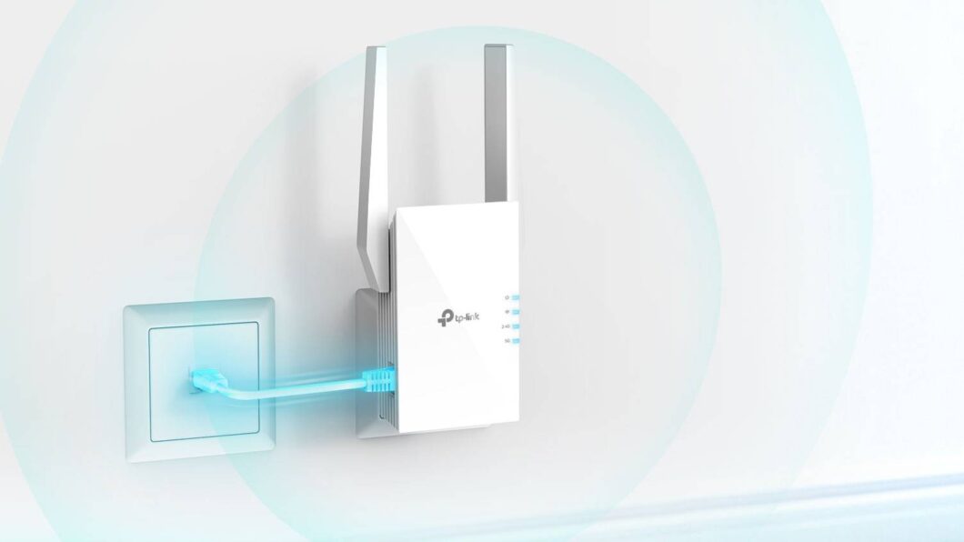 Imagem de um repetidor da marca TP Link