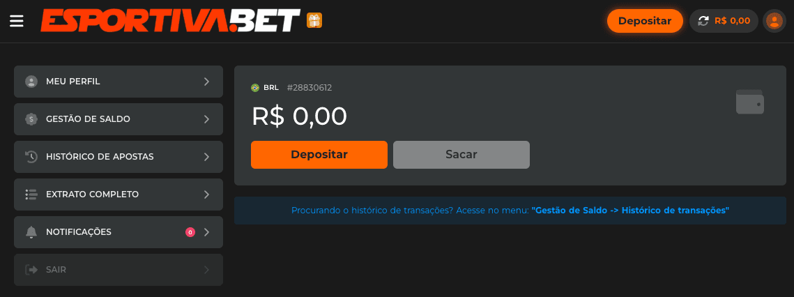 Saque por Pix na Esportiva Bet