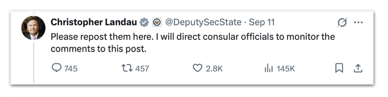 Campanha de Christopher Landau acerca de Charlie Kirk