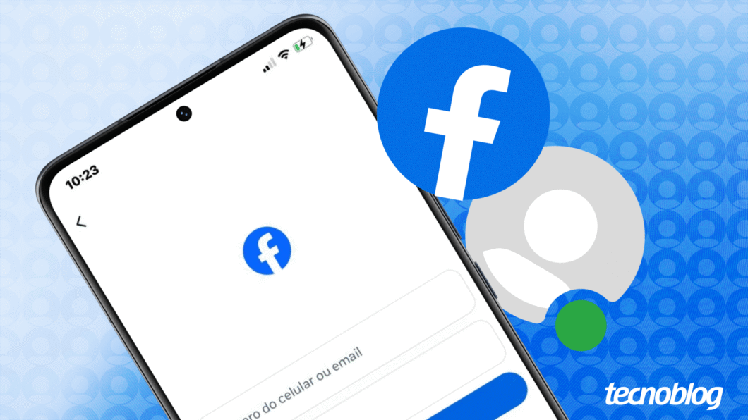 Ilustração mostra a tela inicial do Facebook