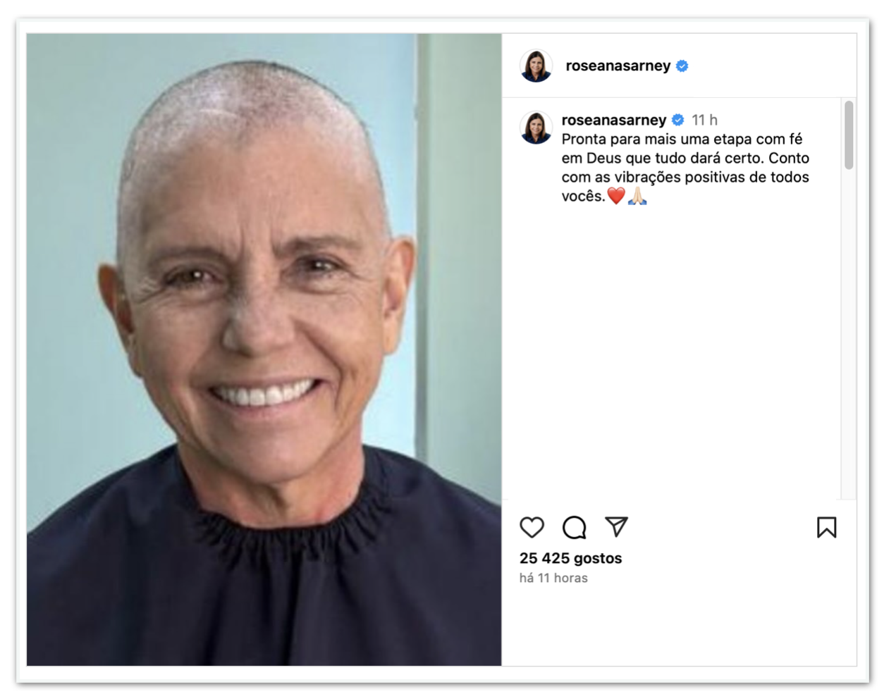 Roseana Sarney post no Instagram