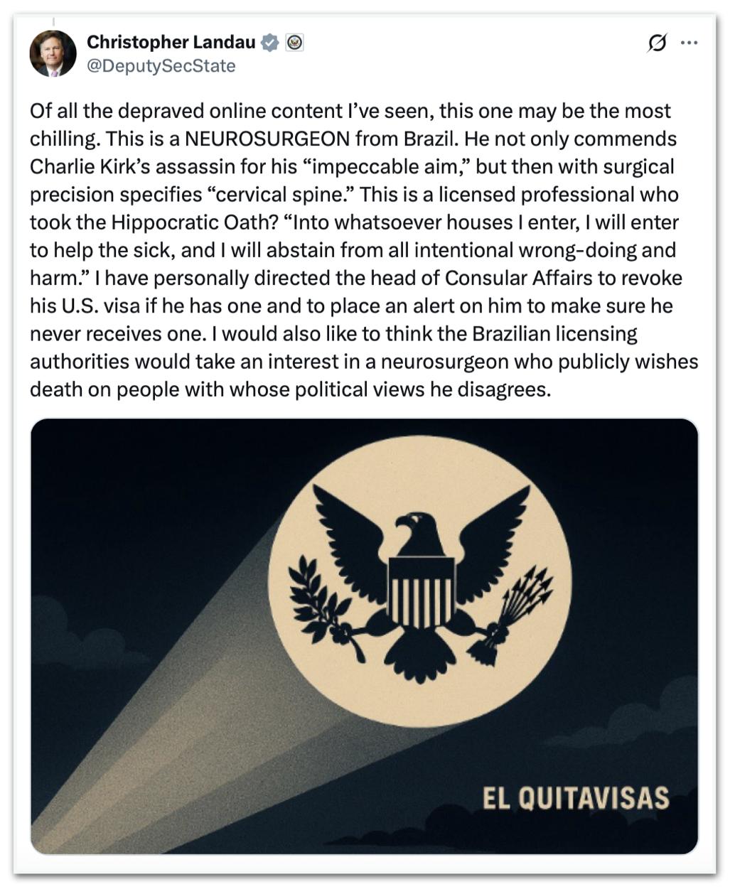 Landau neurocirurigão brasileiro Charlie Kirk