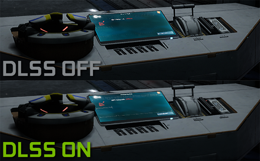 Imagem comparativa do jogo Deliver Us The Moon com o DLSS