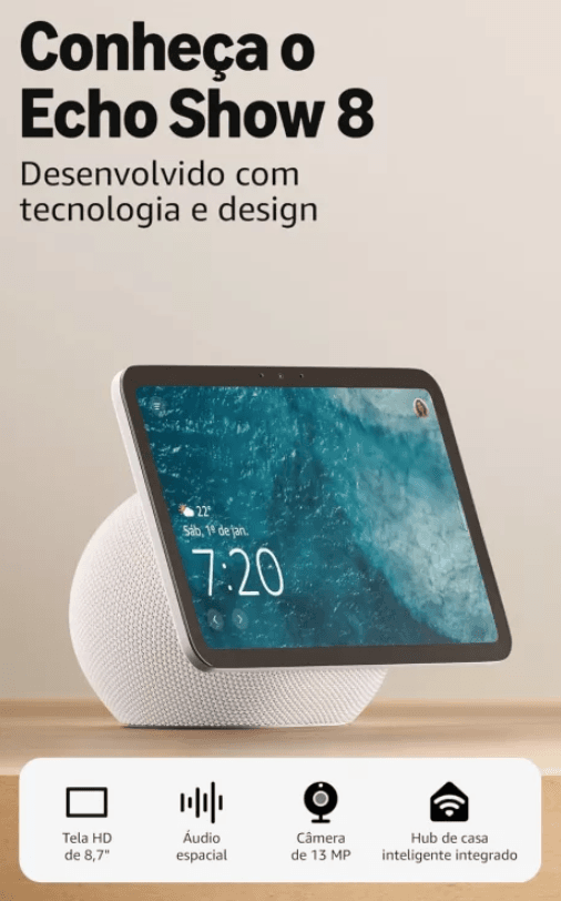 Dispositivo da Amazon, Echo Show 8 da cor branca
