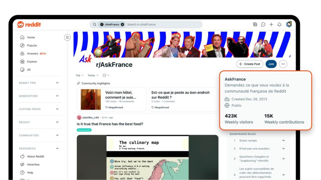 Captura de tela mostra o desktop do Reddit 