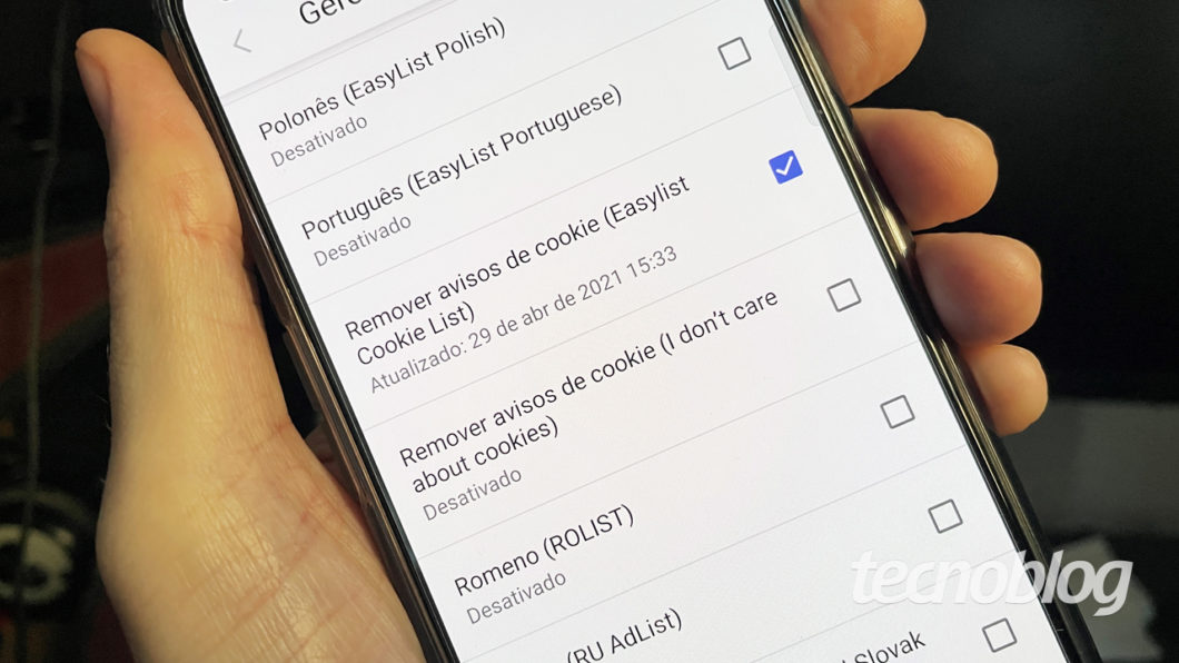 Bloqueio de aviso de cookies no Vivaldi (imagem: Emerson Alecrim/Tecnoblog)