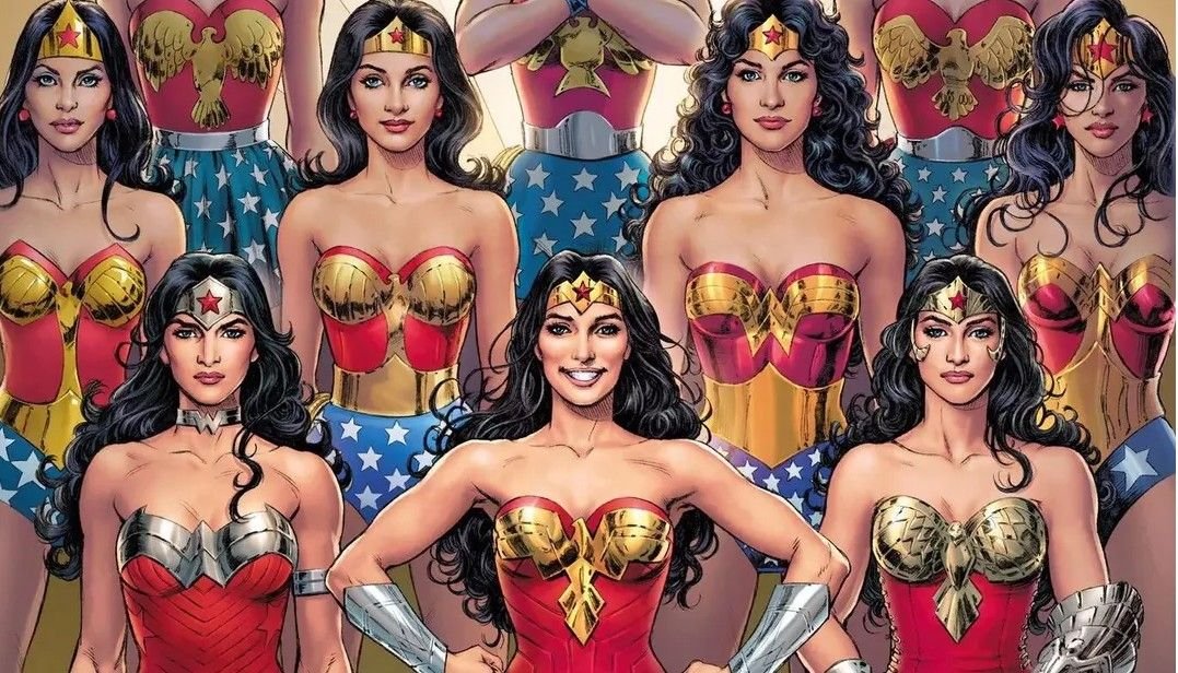 a-ilustração-apresenta-diferentes-versões-da-mulher-maravilha-dos-quadrinhos