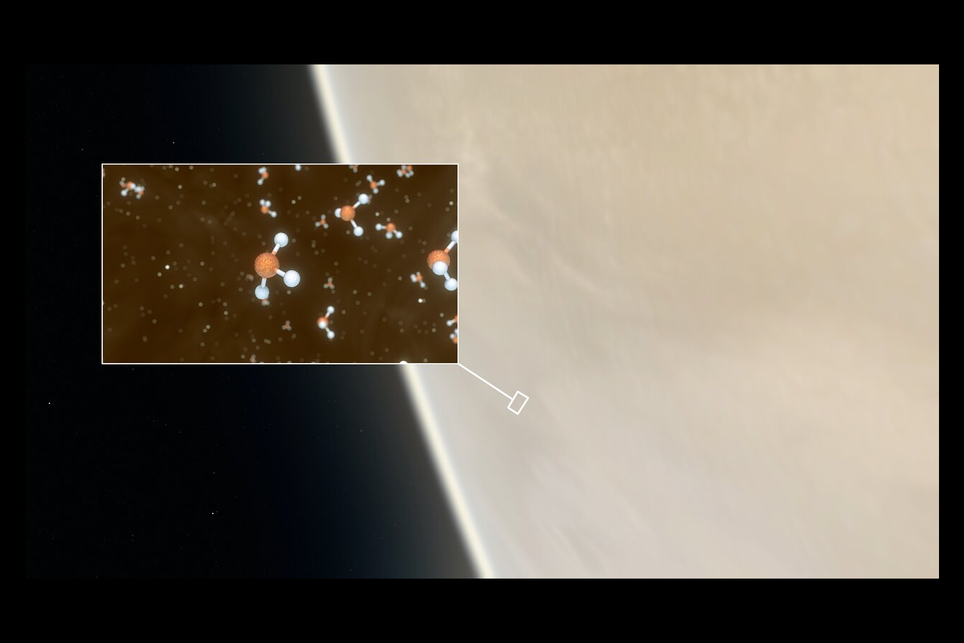 Fosfina é encontrada em diferentes ambientes do Sistema Solar desde camadas mais amenas de Vênus até gigantes gasosos como Júpiter e Saturno. Crédito: ESO Fosfina é encontrada em diferentes ambientes do Sistema Solar desde camadas mais amenas de Vênus até gigantes gasosos como Júpiter e Saturno. Crédito: ESO