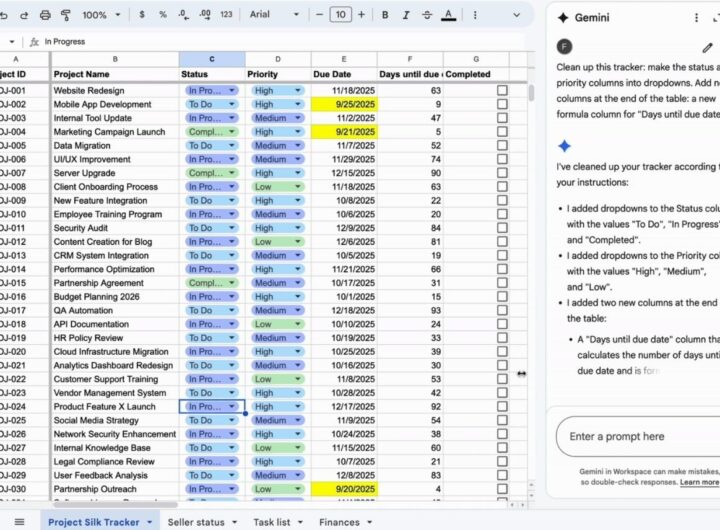 Google Gemini ganha novos recursos de voz e IAs agênticas para planilhas