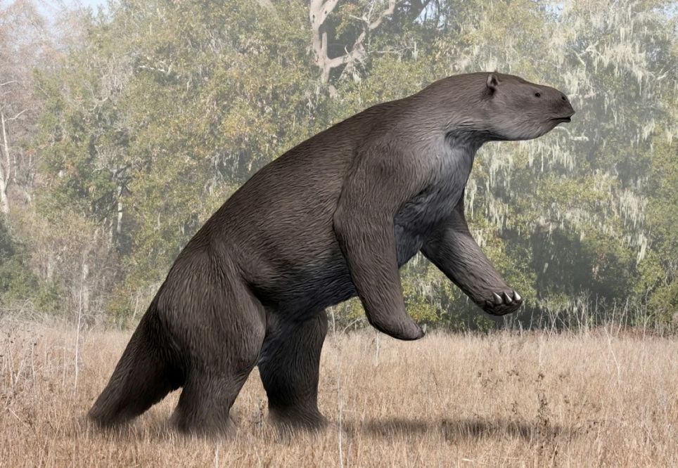 Ilustração de uma preguiça-gigante, um dos maiores mamíferos da Era do Gelo na América do Sul. Estudos indicam que esses animais eram caçados pelos primeiros humanos do continente. Ilustração de uma preguiça-gigante, um dos maiores mamíferos da Era do Gelo na América do Sul. Estudos indicam que esses animais eram caçados pelos primeiros humanos do continente.