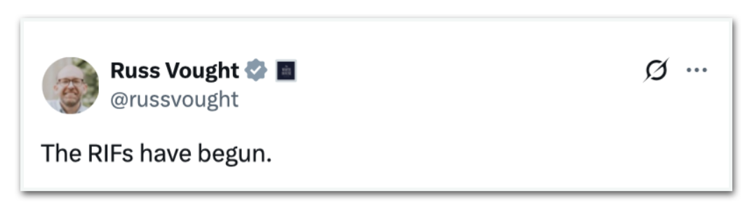 Russ Vought sobre as demissões