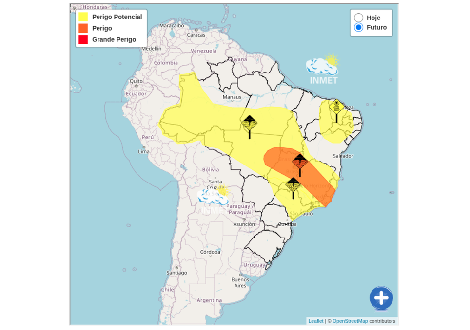 Avisos do INMET para a segunda-feira, 2 de novembro. Avisos do INMET para a segunda-feira, 2 de novembro.