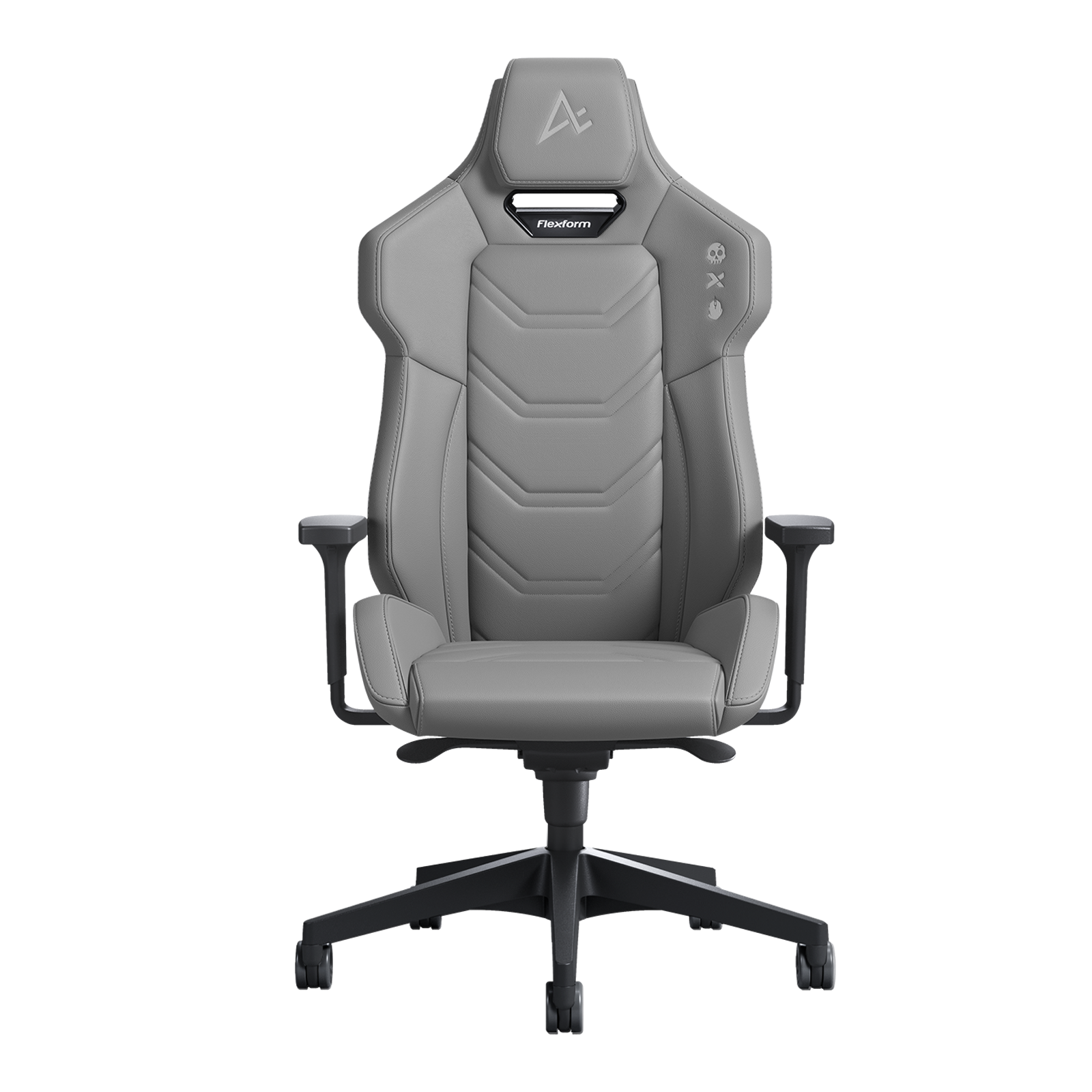 cadeira-gamer-flexform-alpha-cinza-com-design-ergonomico-e-base-ajustavel