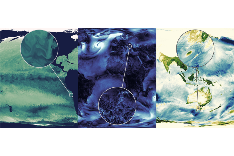 A simulação permite observar fenômenos acontecendo em uma escala de 1.25 quilômetros. Crédito: Klocke et al. 2025 A simulação permite observar fenômenos acontecendo em uma escala de 1.25 quilômetros. Crédito: Klocke et al. 2025