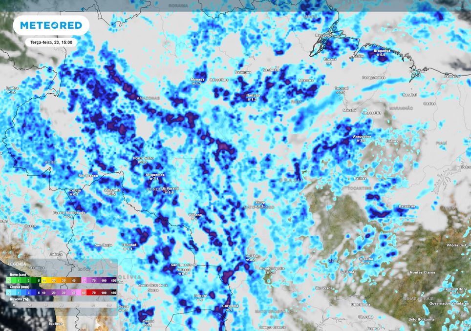 Previsão de nebulosidade e chuva nesta terça-feira de tarde.