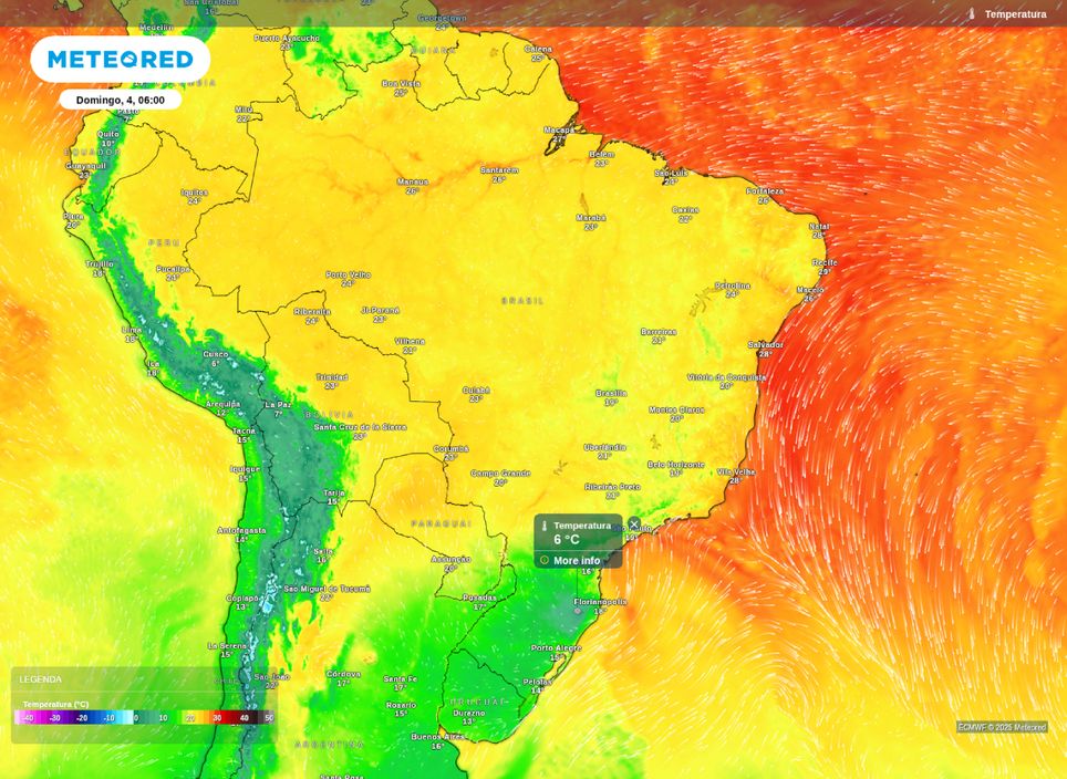 Temperatura mínima prevista para a manhã de domingo (4). Temperatura mínima prevista para a manhã de domingo (4).