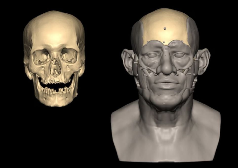 Reconstrução facial do indivíduo Nuwayrat