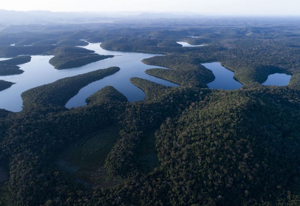 Vista aerea do Parque Estadual do Rio Doce Imagem: Bruno Correa / NITRO Historias Visuais