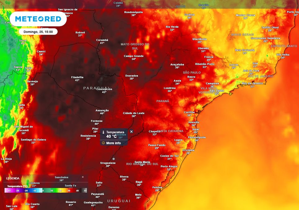 Previsão de temperatura máxima no próximo domingo. Previsão de temperatura máxima no próximo domingo.