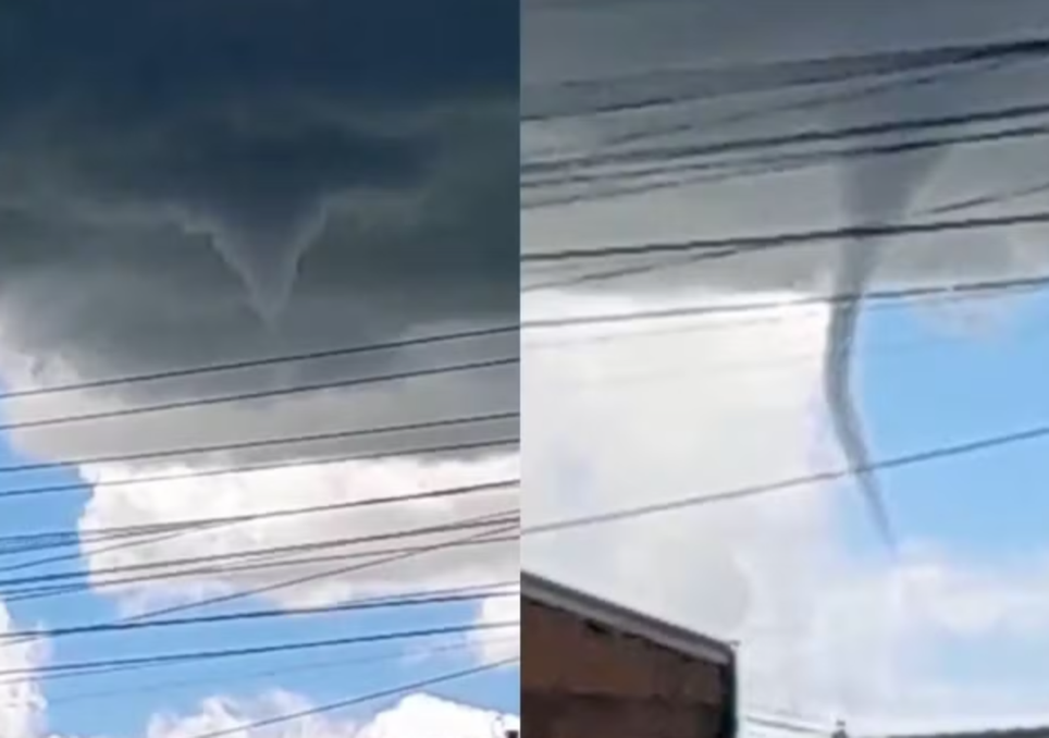 Nuvem funil aparece no céu de Campo Grande e moradores confundem com tornado. Nuvem funil aparece no céu de Campo Grande e moradores confundem com tornado.