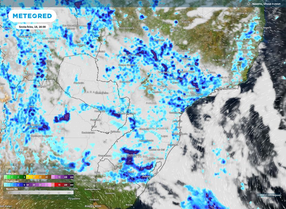 Chuva prevista para a tarde de sexta-feira (16).