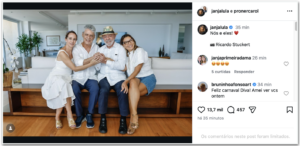 Lula e Janja se encontram com Chico Buarque antes de desfile