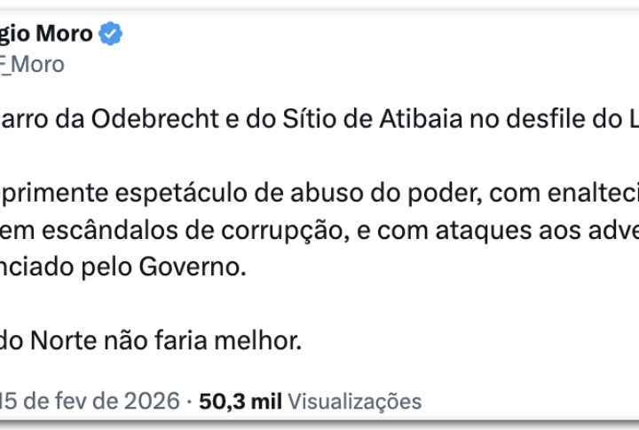 Faltou o carro da Odebrecht, diz Moro sobre desfile pró-Lula