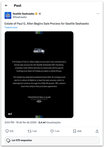 Publicação do Seattle Seahawks