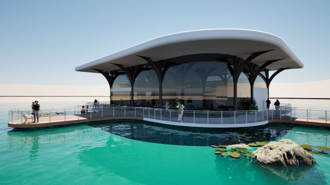 Projeto do restaurante do Lago dos Americanos no Parque Anauá (Foto: Seinf)