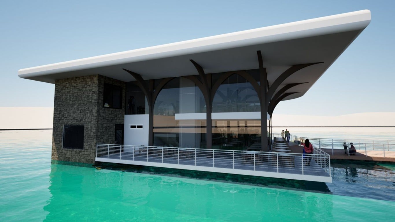 Projeto do restaurante do Lago dos Americanos no Parque Anauá (Foto: Seinf)