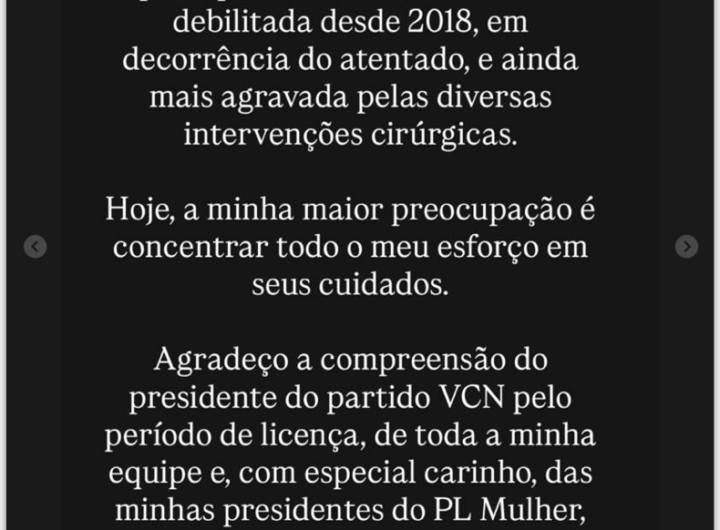 Bolsonaro é prioridade e Deus decidirá sobre candidatura, diz Michelle