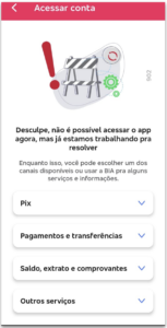 Aplicativo do Bradesco apresenta instabilidade nesta 2ª feira