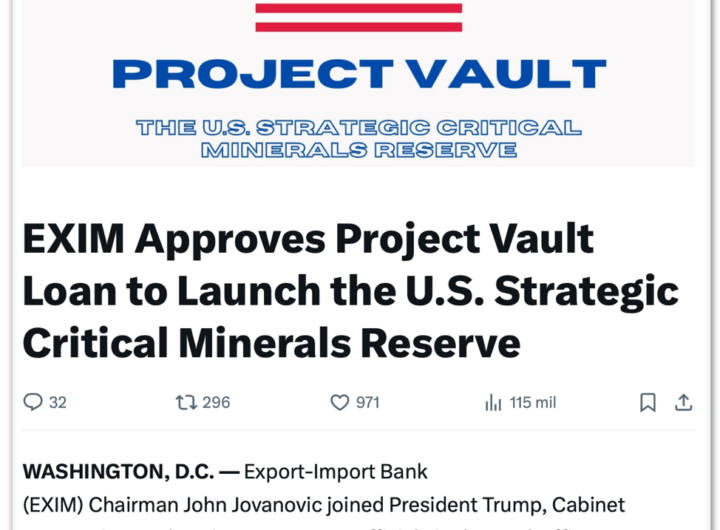 Trump lança plano de US$ 12 bi para estoque de minerais críticos