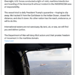 EUA interceptam navio com petróleo venezuelano no Oceano Índico