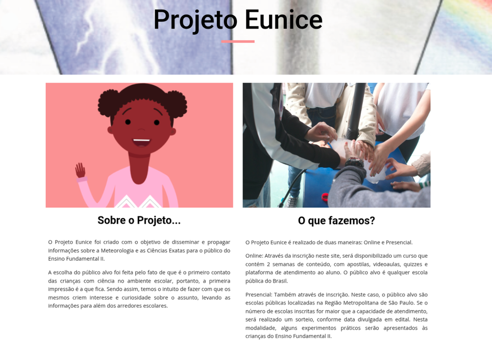 Projeto Eunice, do IAG/USP, homenageia a cientista e leva experimentos de meteorologia para as salas de aula. Créditos: Reprodução/IAG-USP.