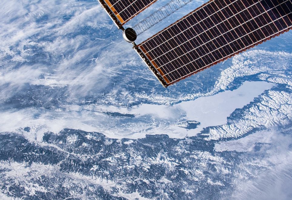 Rio congelado na Mongólia. Elementos desta imagem fornecidos pela NASA. Rio congelado na Mongólia. Elementos desta imagem fornecidos pela NASA.