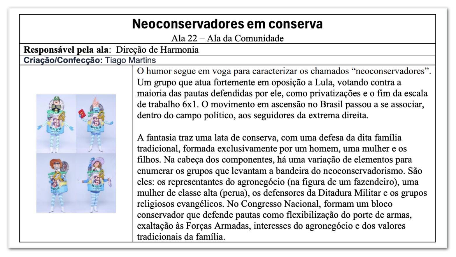 Descrição da Ala "Neoconservadores em conserva"
