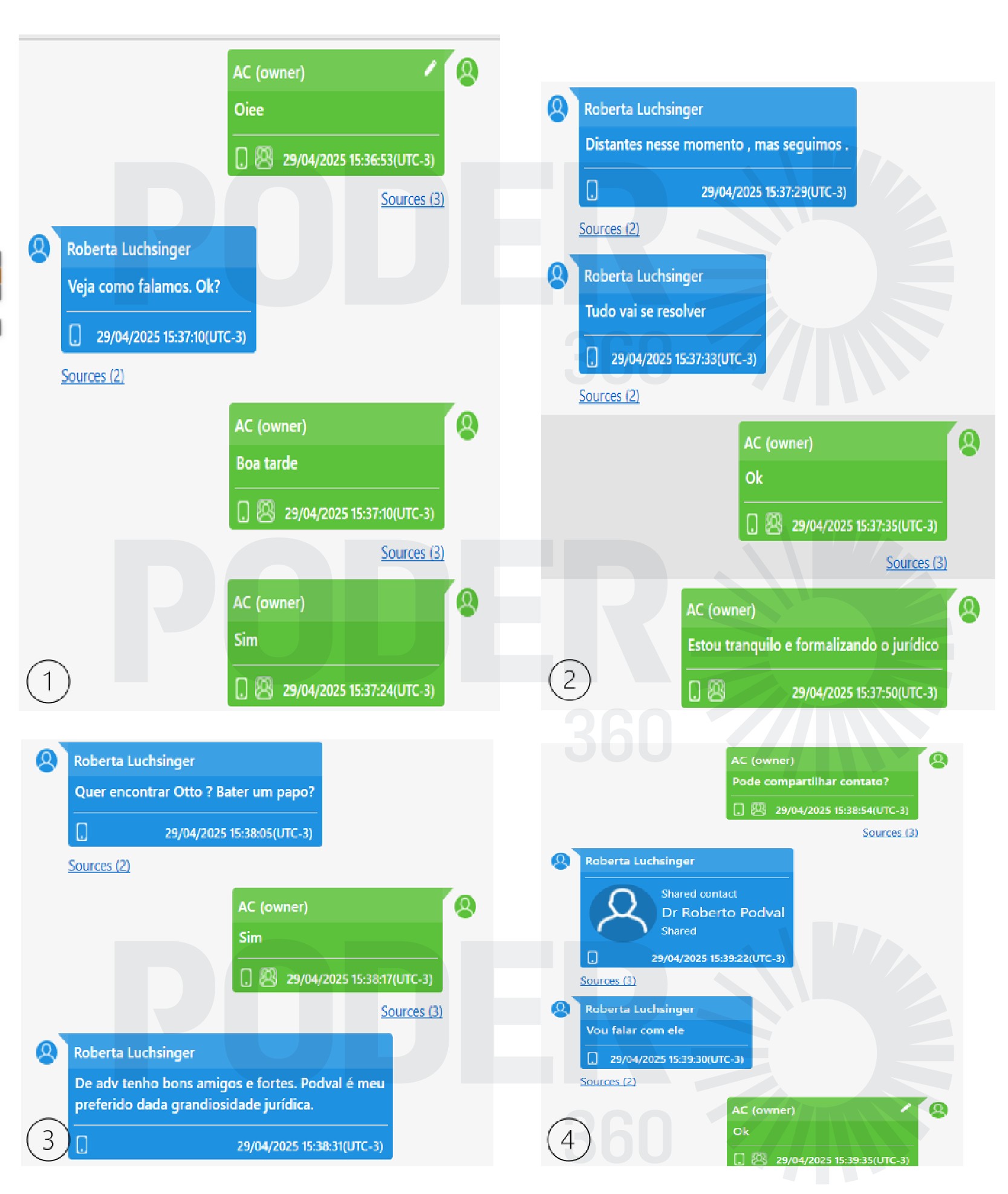 Na imagem, Roberta Luchsinger e o Careca do INSS continuaram planejando atos ilícitos. Há troca de mensagens em que a lobista sugere um advogado para o empresário.