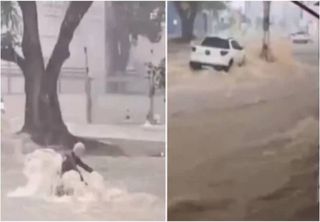 Temporais causam desabamentos no RJ e enxurradas na BA nesta segunda, 2; veja imagens