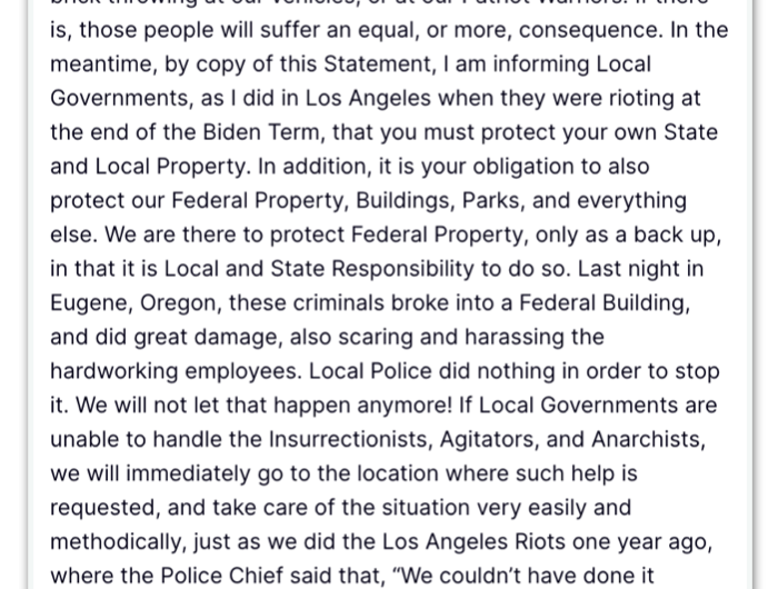 Trump manda agentes se afastarem de protestos em cidades democratas