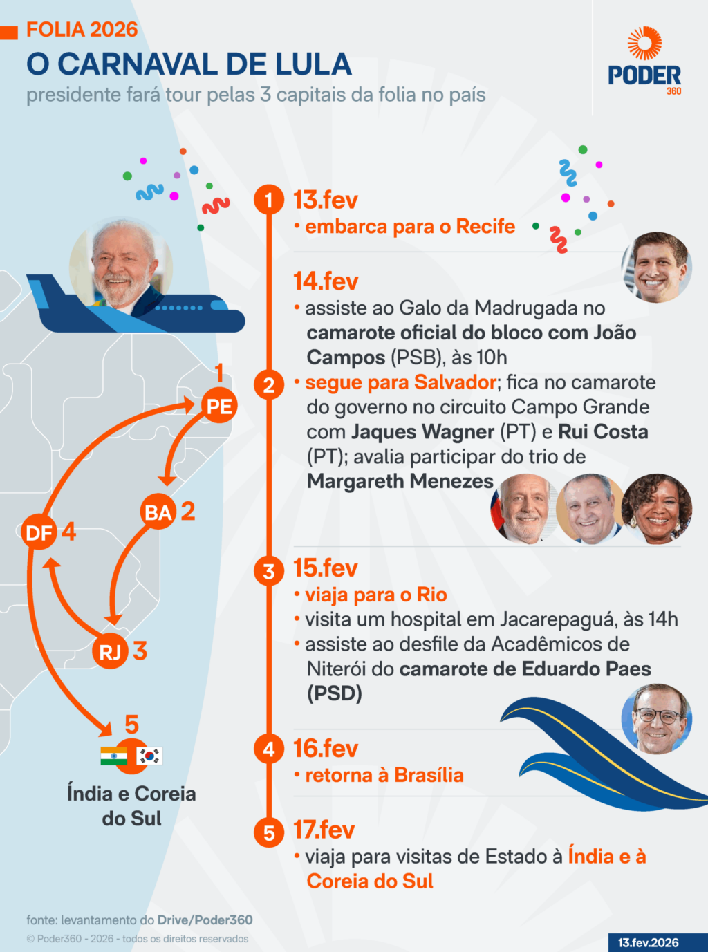 Lula chega à Bahia para acompanhar o Carnaval de Salvador